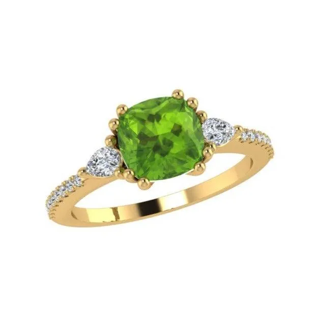 Peridot and Diamond Ring