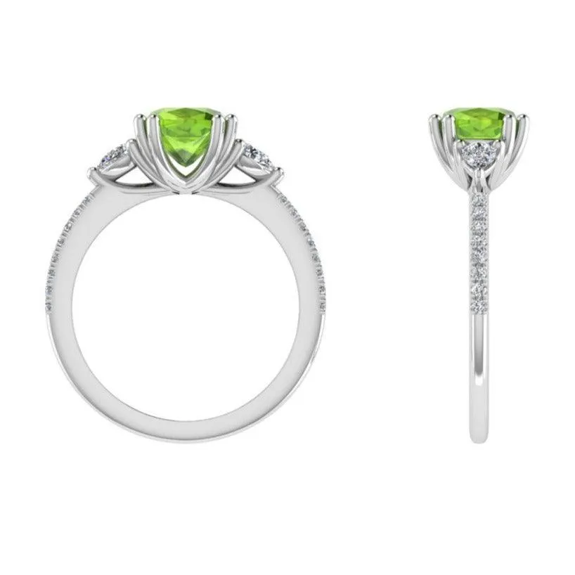 Peridot and Diamond Ring