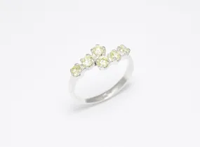 Peridot Ring - Bypass Silver Ring - Green Gemstone Ring