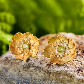 Peridot stud earrings