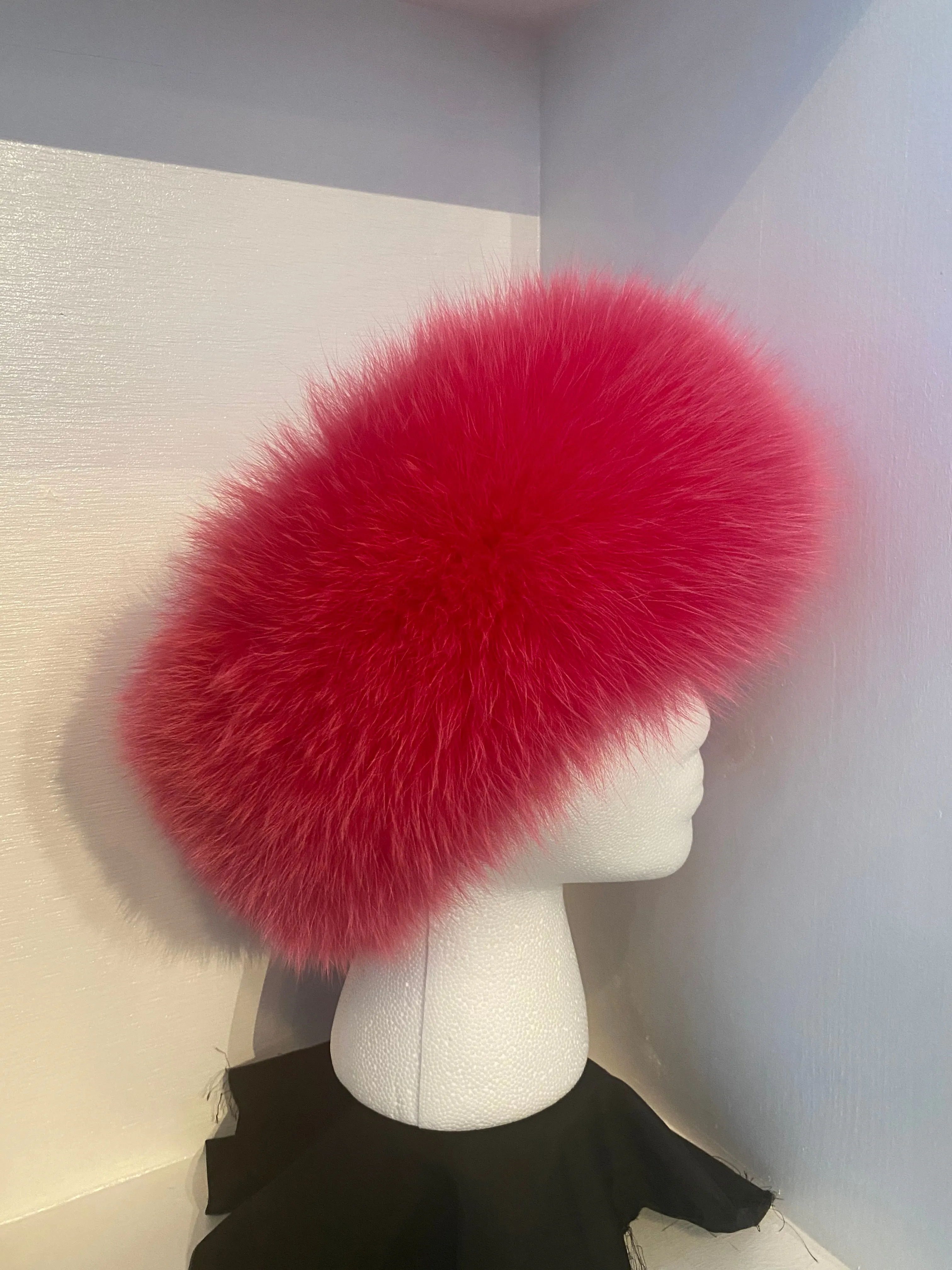 Pink Fox Fur Headband