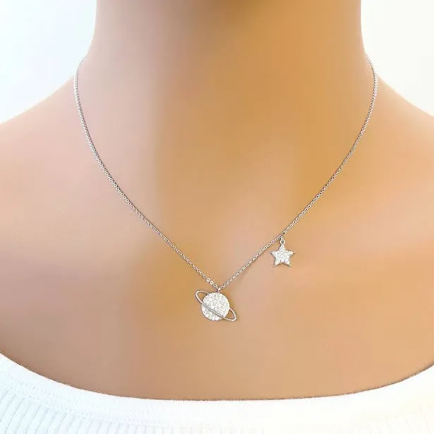 Planet Cubic Zirconia Necklace