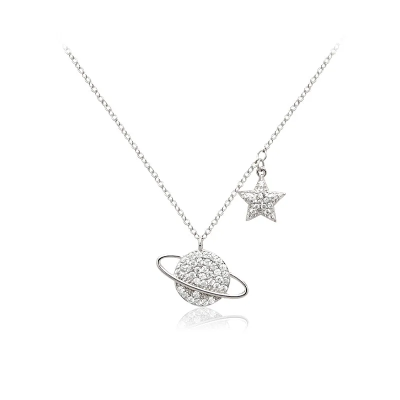 Planet Cubic Zirconia Necklace