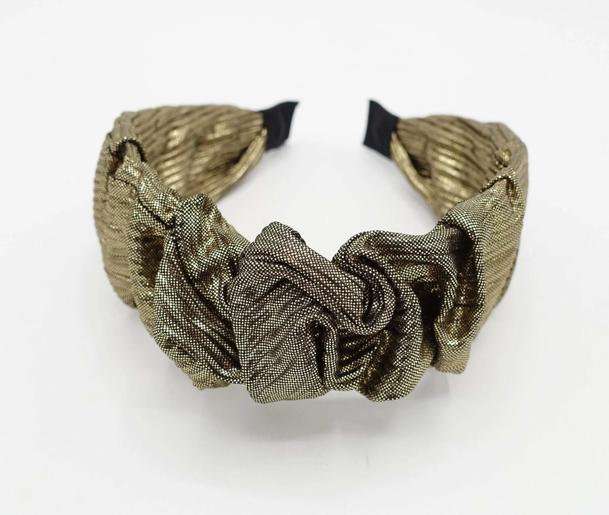 pleated lame wave headband stylish women hair accessory