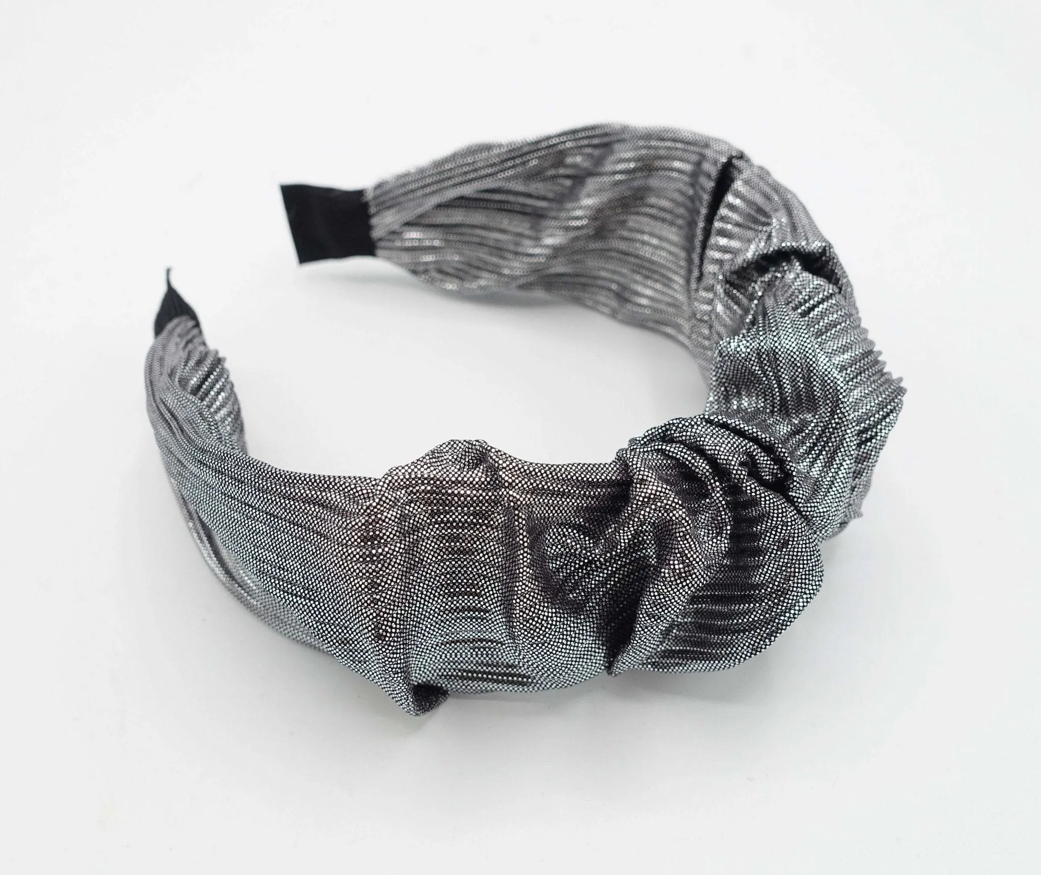 pleated lame wave headband stylish women hair accessory