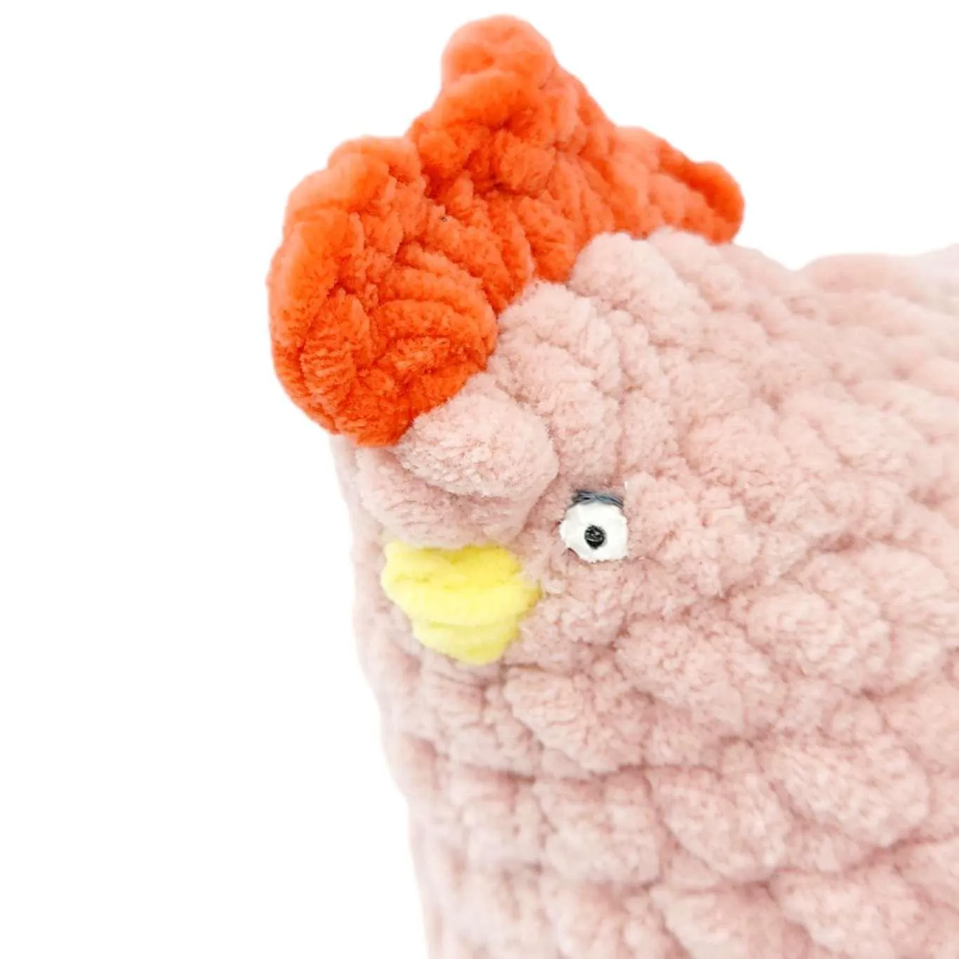 Plush Toy - Large Chicken (Light Pink with Blue Orange Double Heart) by Moyo Workshop