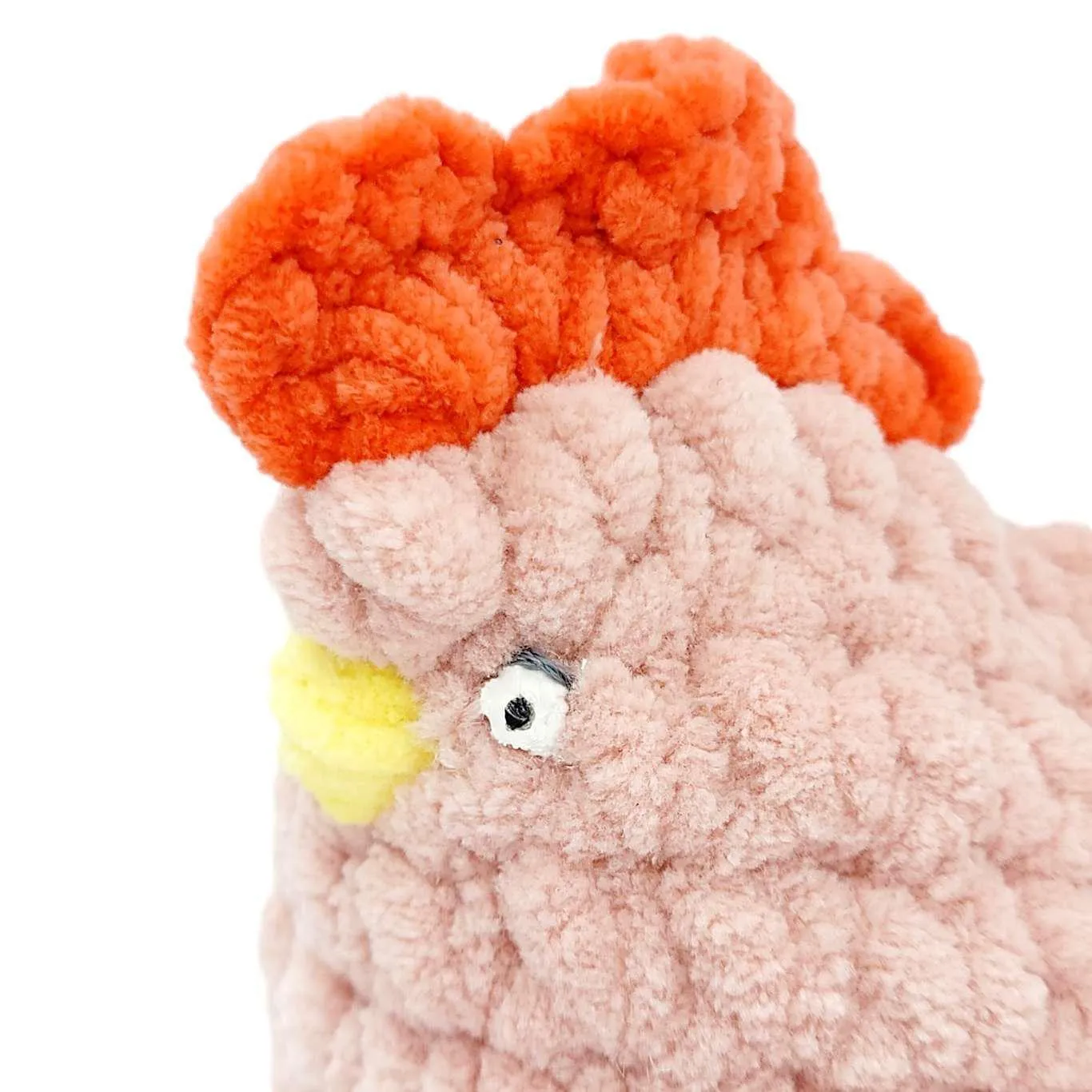 Plush Toy - Large Chicken (Light Pink with Blue Orange Double Heart) by Moyo Workshop