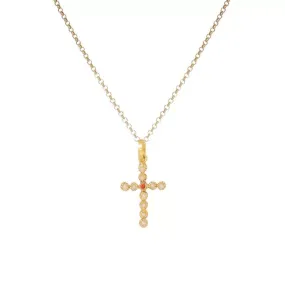 Portugal Jewels - Necklace Cross with Pearls and Ruby