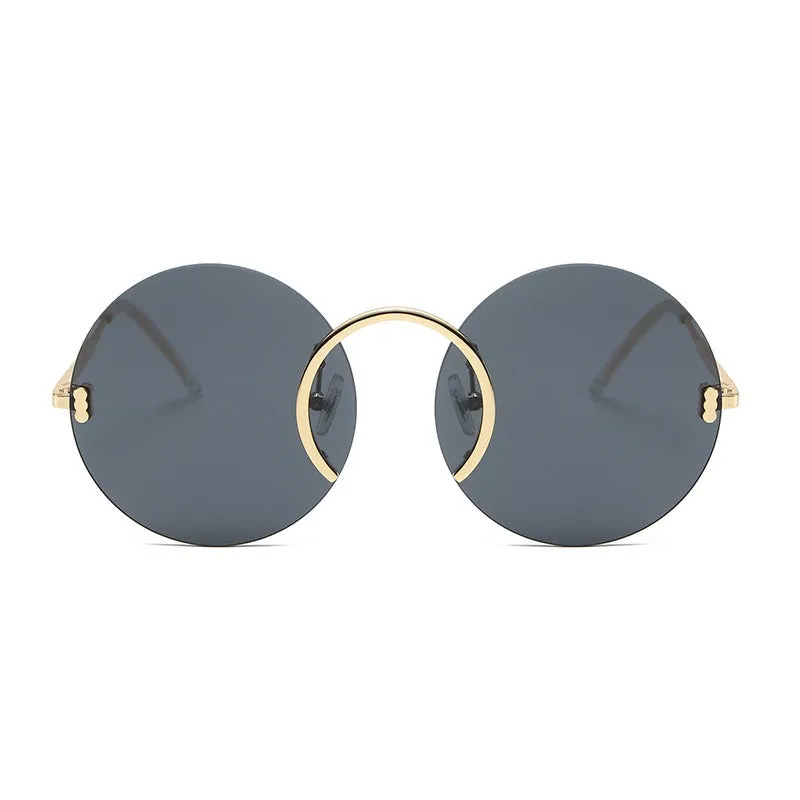 Pre Order:  Round Frame Rimless UV400 Sunglasses