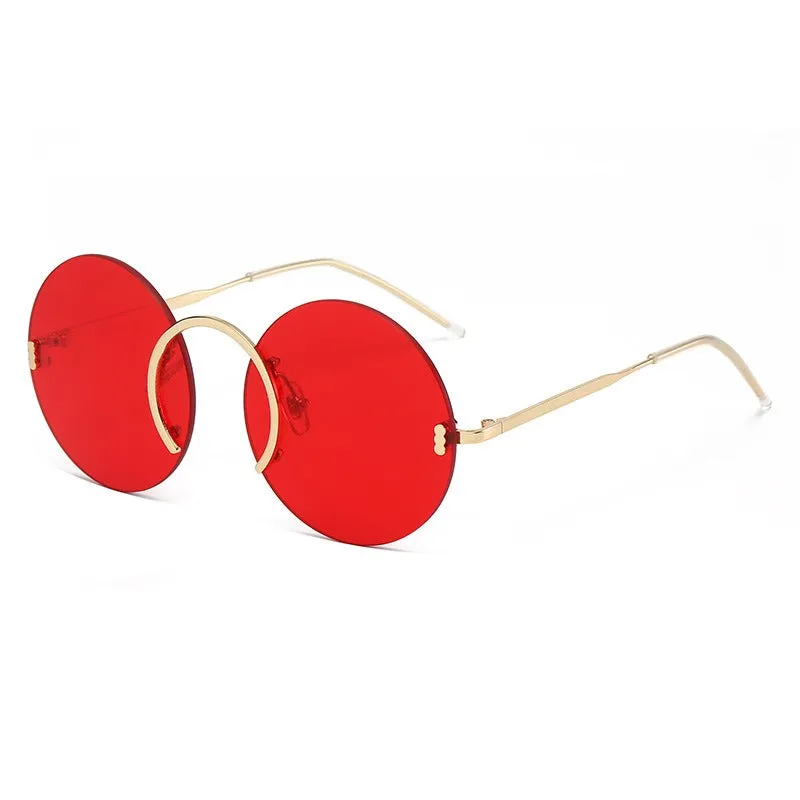 Pre Order:  Round Frame Rimless UV400 Sunglasses