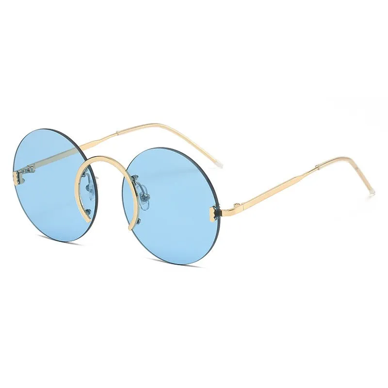 Pre Order:  Round Frame Rimless UV400 Sunglasses