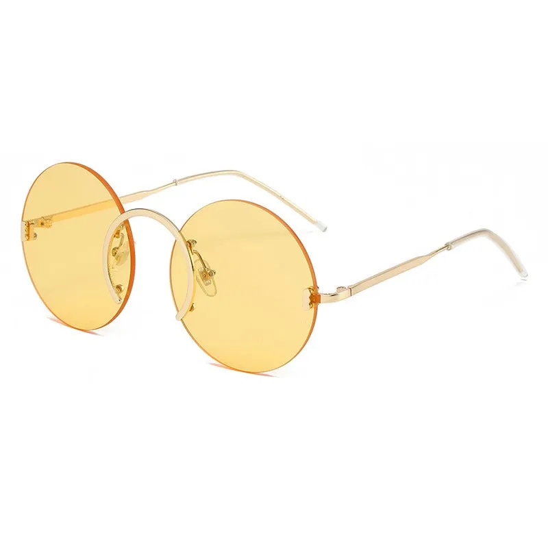 Pre Order:  Round Frame Rimless UV400 Sunglasses