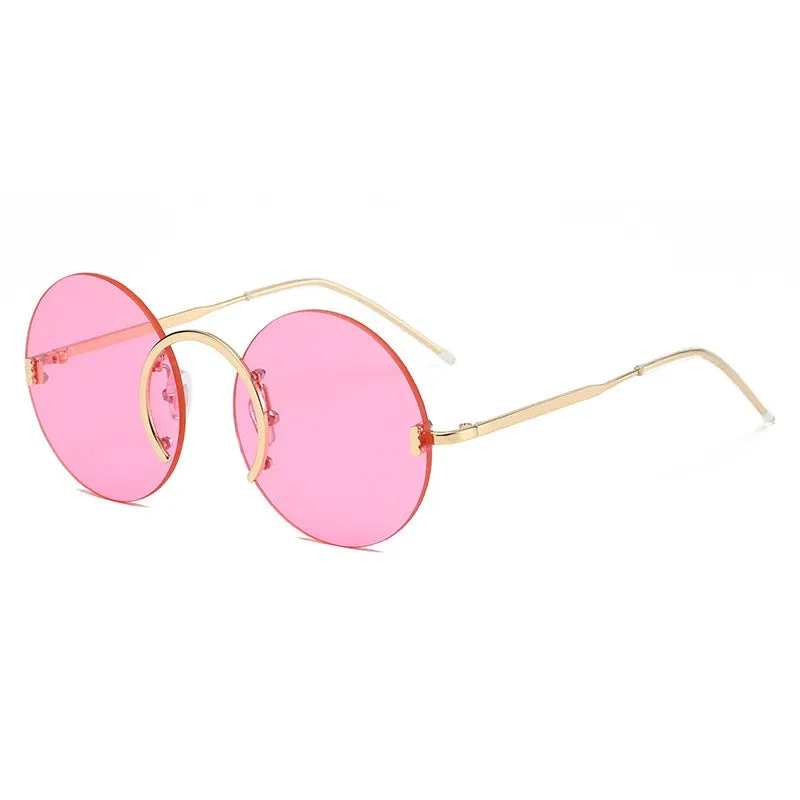 Pre Order:  Round Frame Rimless UV400 Sunglasses