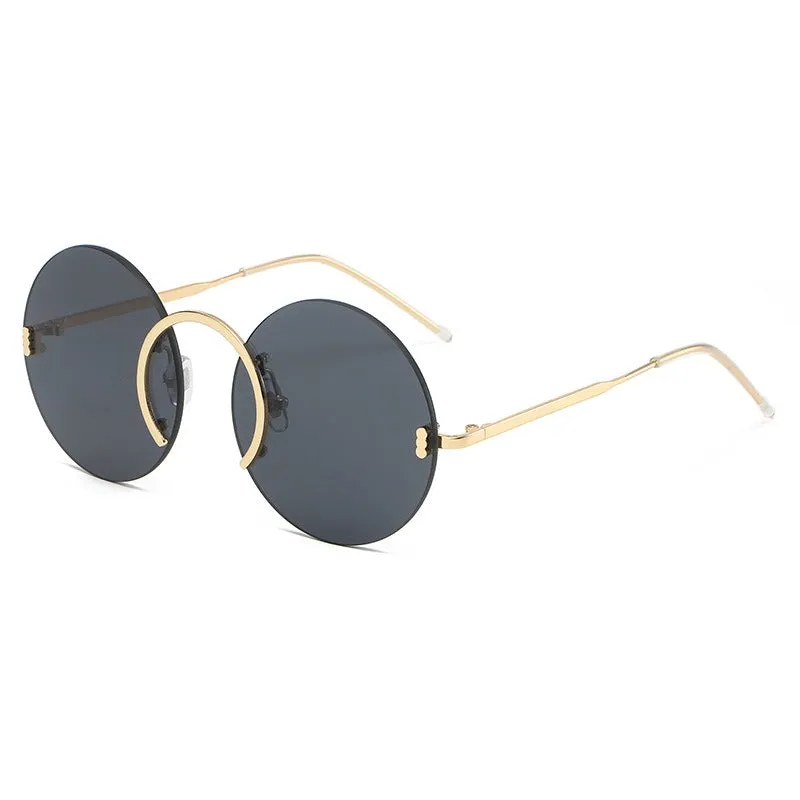 Pre Order:  Round Frame Rimless UV400 Sunglasses