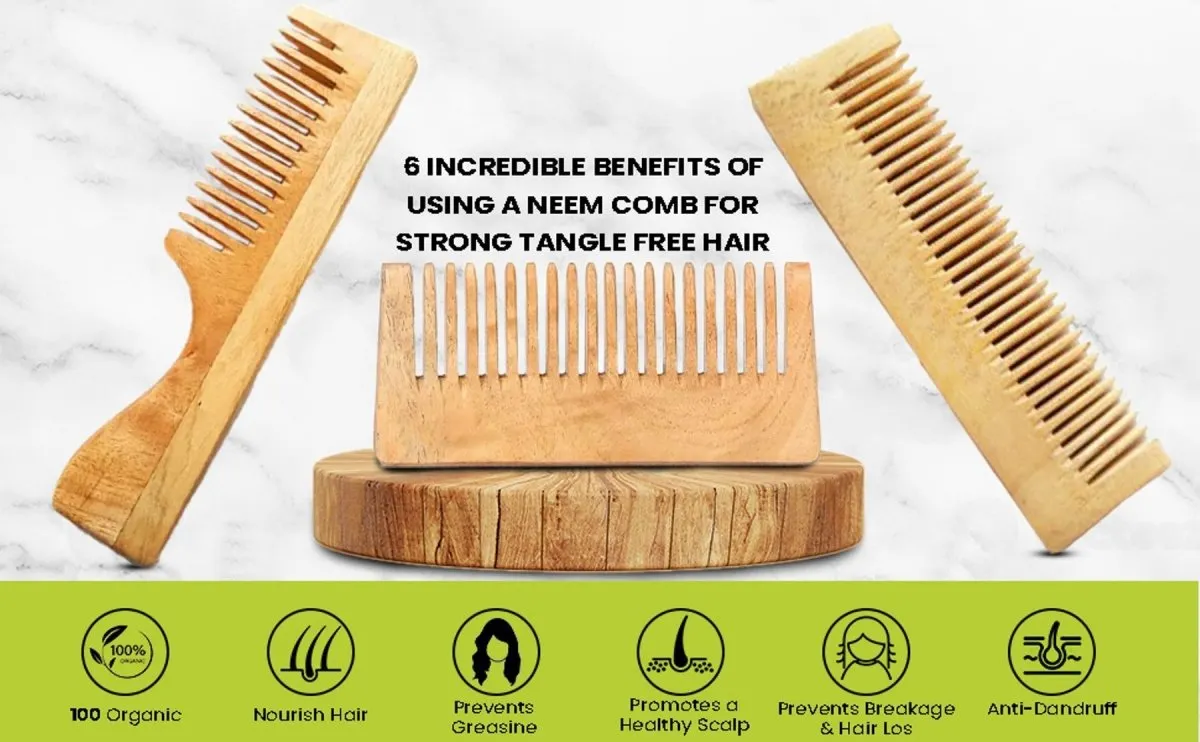 Pure Kacchi Neem Wood Regular Curve Comb