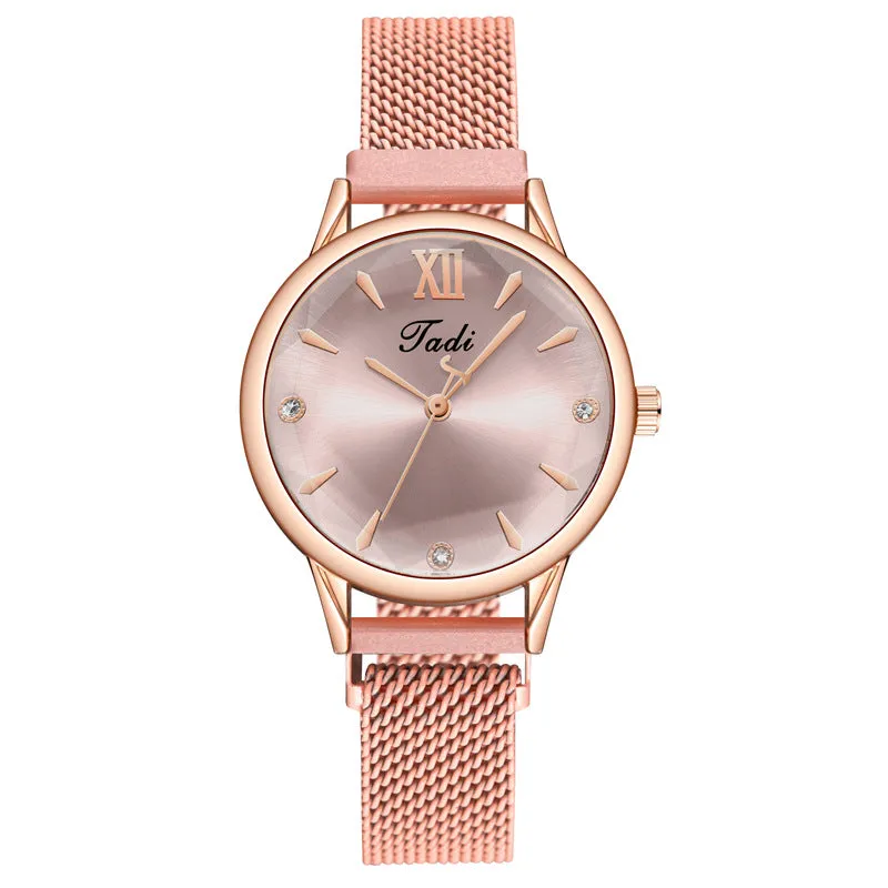 Quartz Women's Watch Fashion Magnetic Buckle Simple Temperament Roman Scale Milan Strap Student Watch Female