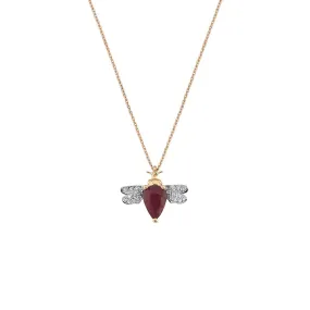 QUEEN BEE BELLA GOLD DIAMOND RUBY NECKLACE