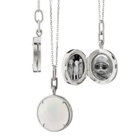 "Brooke" Slim Sterling Silver Locket Necklace