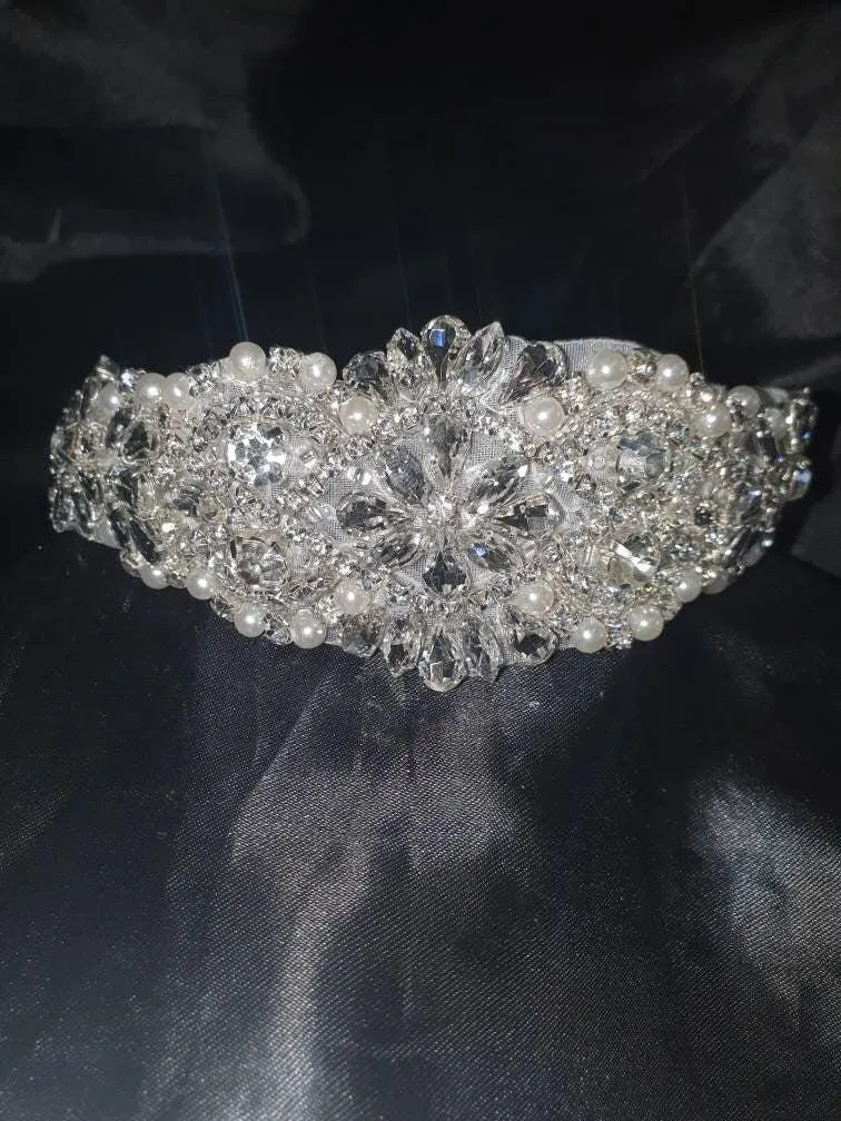 Rhinestone 1920s Headpiece, Flapper headpiece, 1930's, Flapper headband, The Great Gatsby, Rhinestone crystal flapper headpiece headband