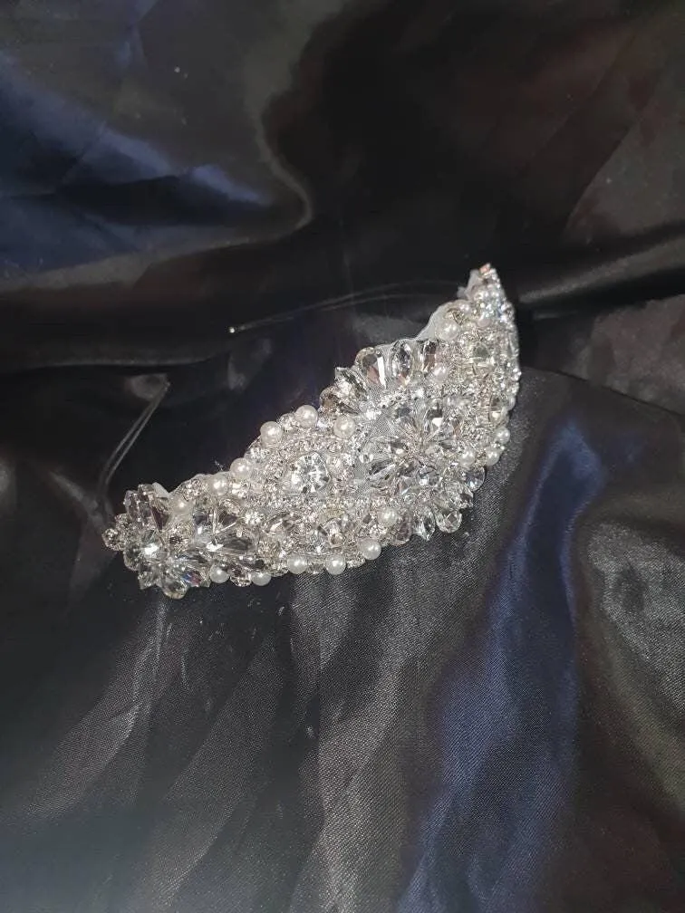 Rhinestone 1920s Headpiece, Flapper headpiece, 1930's, Flapper headband, The Great Gatsby, Rhinestone crystal flapper headpiece headband