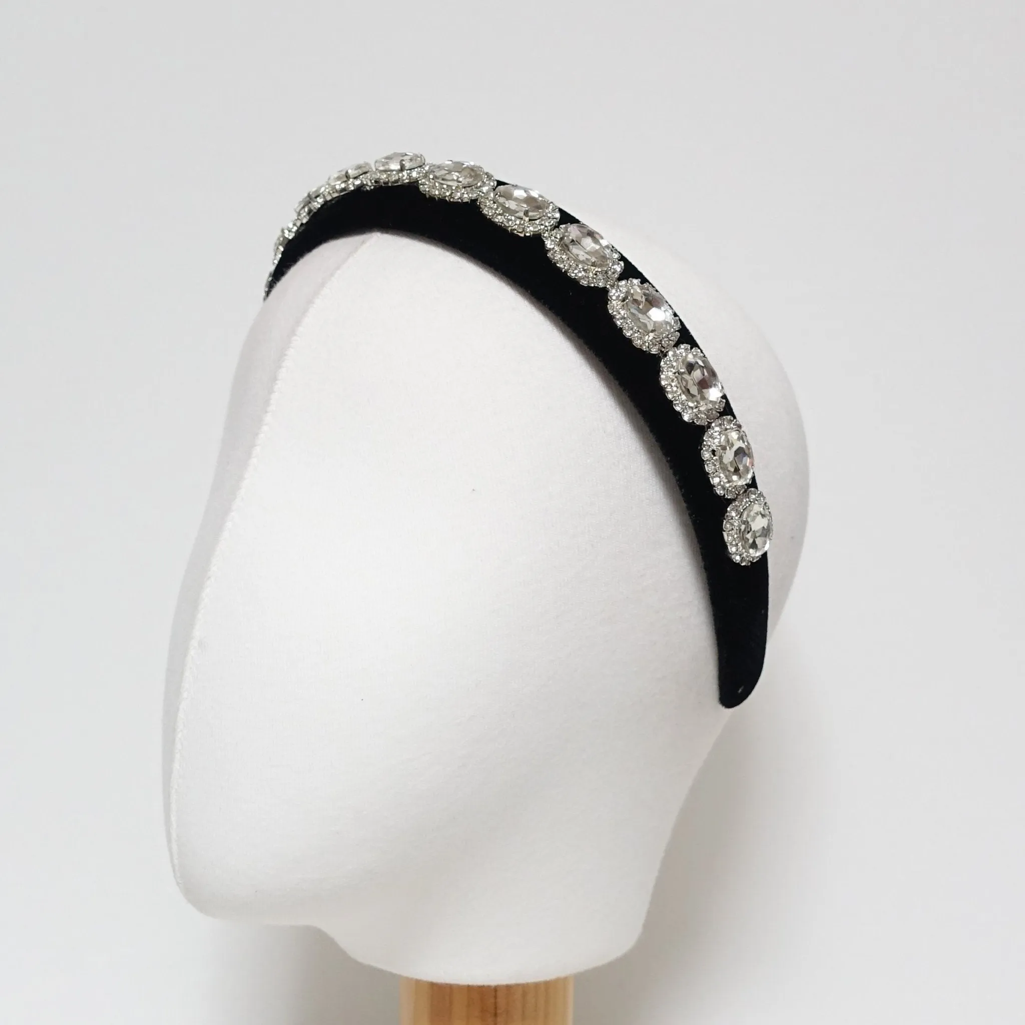 Rhinestone embellished velvet hairband luxury dazzling woman headband