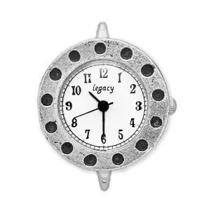 Round Bracelet Watch Faces with Black Polka Dots