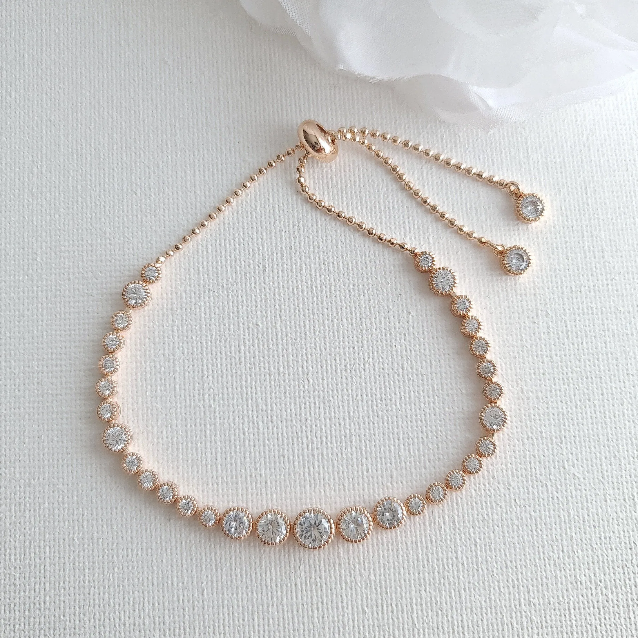 Round Crystal Bridal Bracelet- Zara