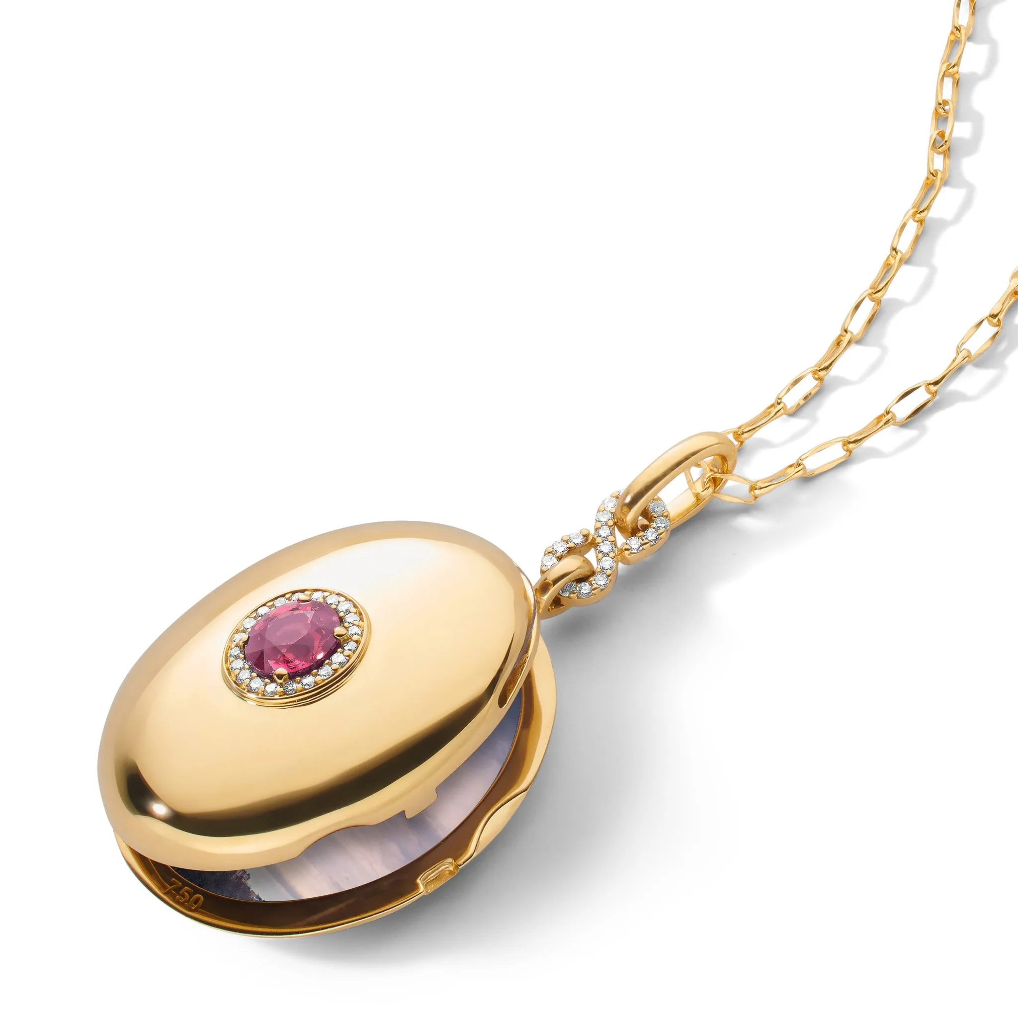 Ruby Infinity Locket Necklace