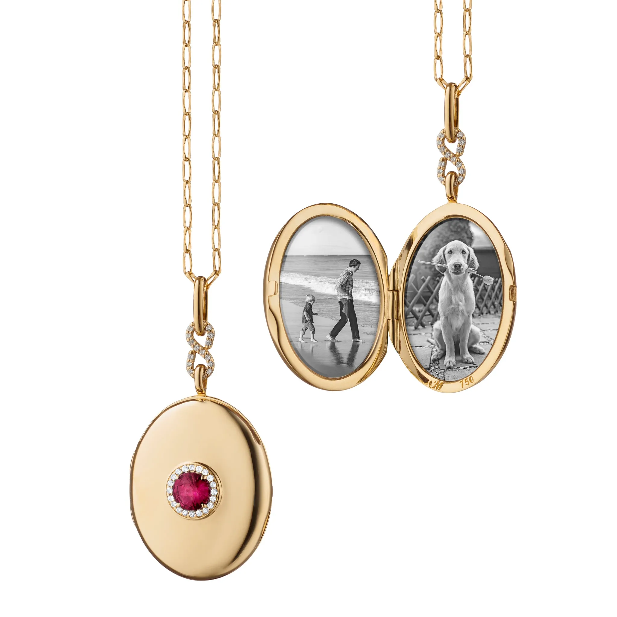 Ruby Infinity Locket Necklace