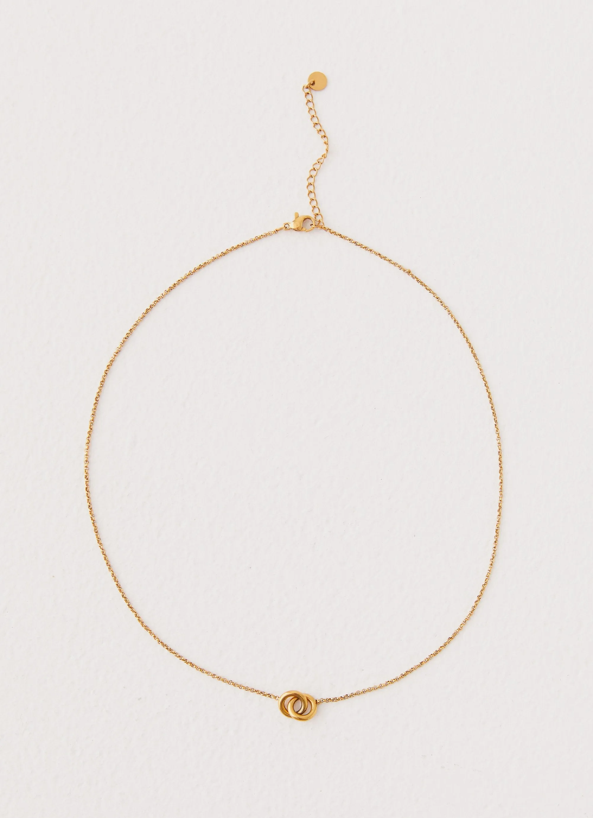 Ruby Interlocked Necklace - Gold