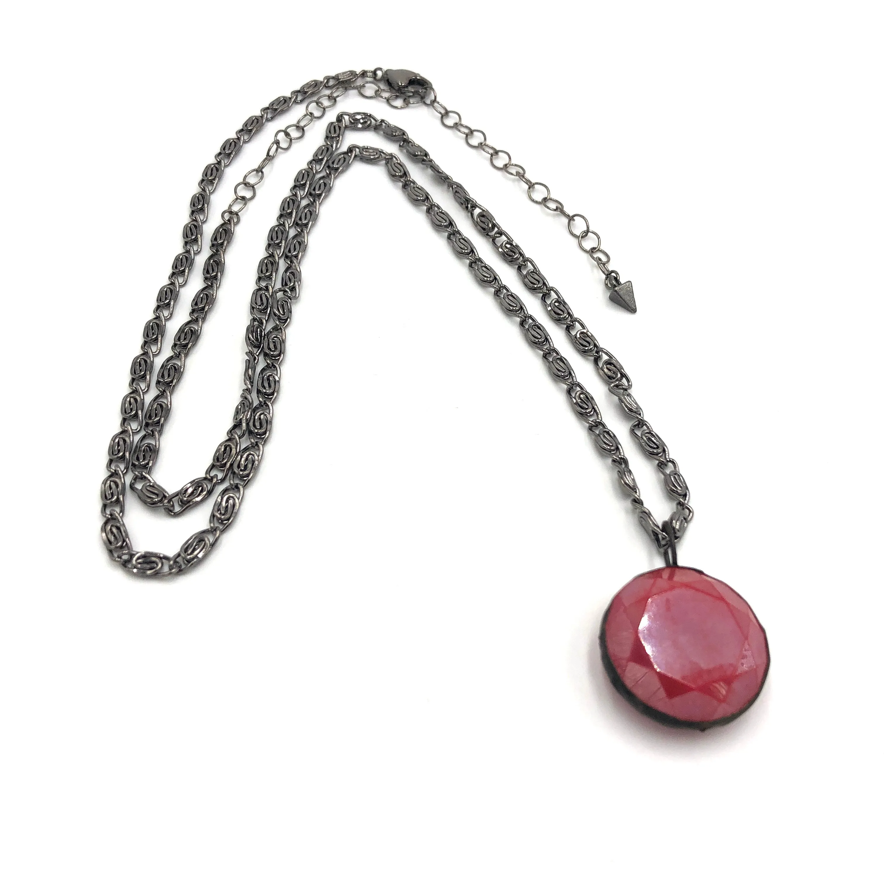 Ruby Luster Chunky Coin Layering Necklace - 28mm Pendant