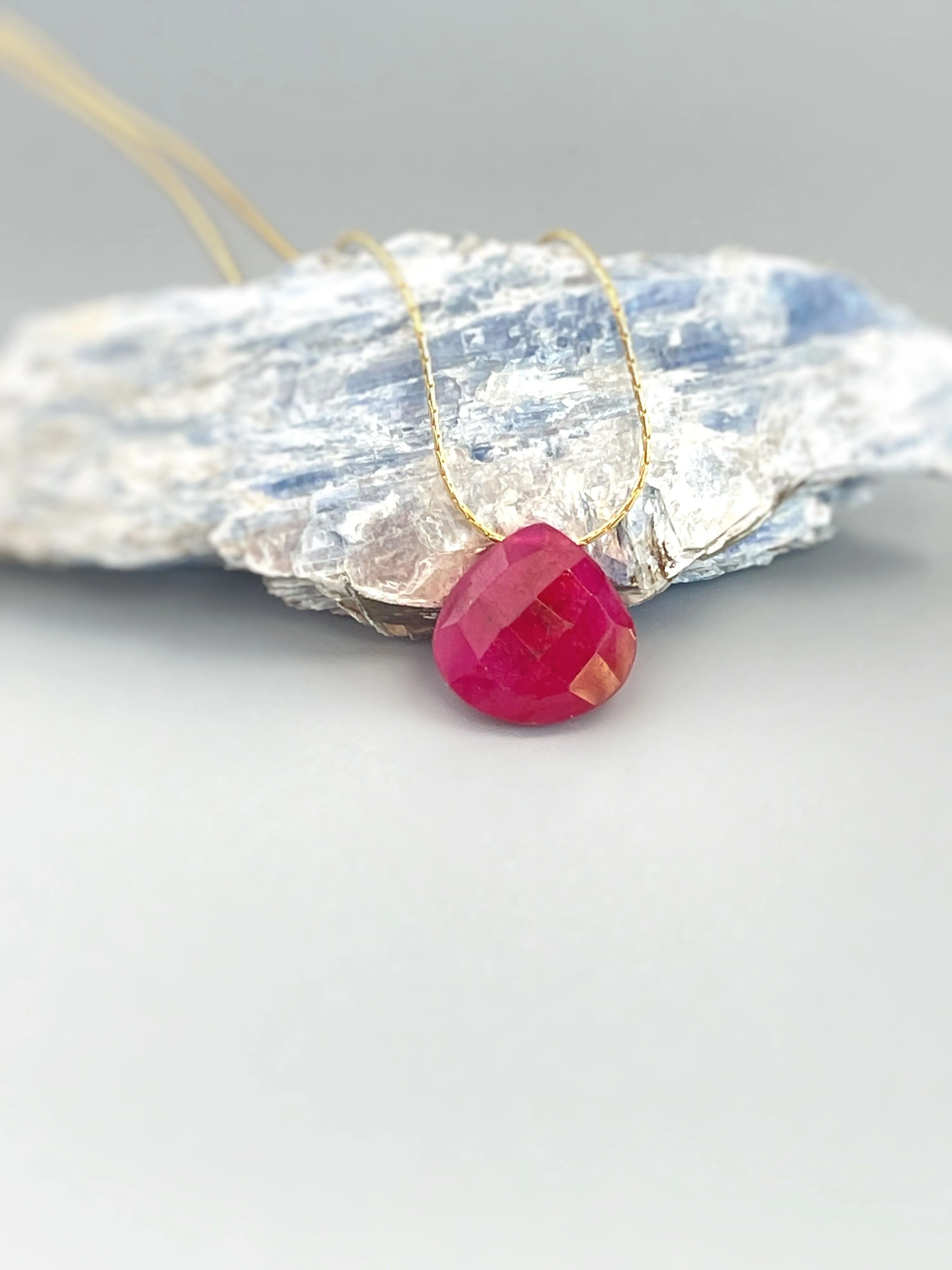 Ruby Necklace gemstone Solitaire Necklace