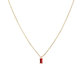 RUBY PETITE BAGUETTE NECKLACE