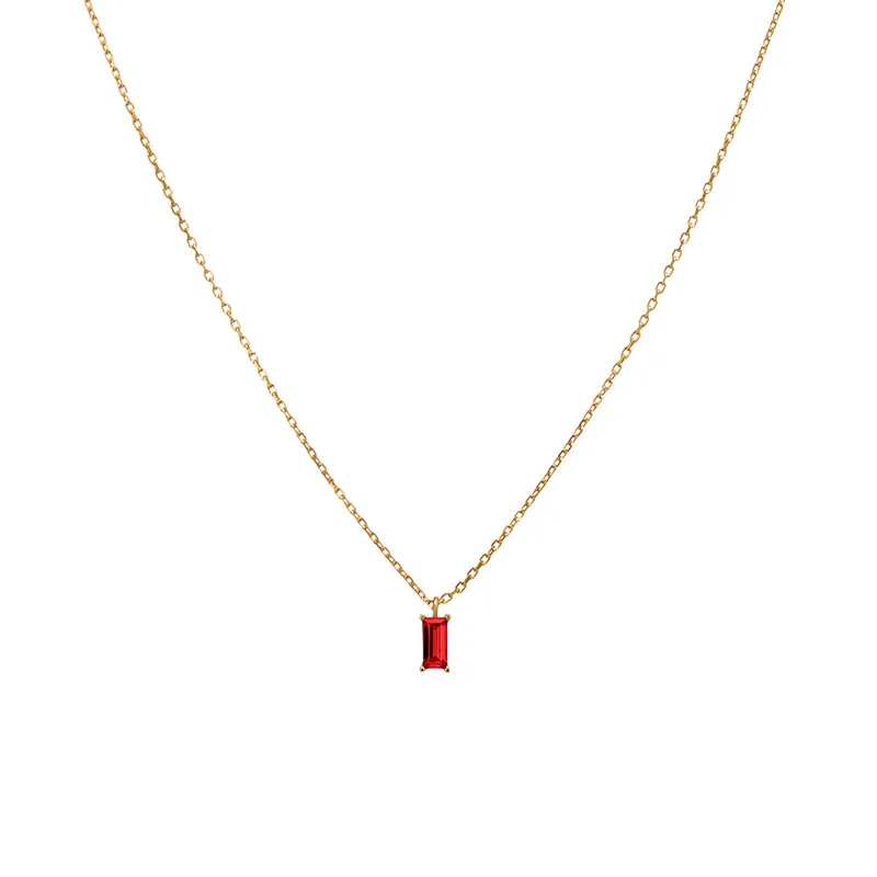 RUBY PETITE BAGUETTE NECKLACE