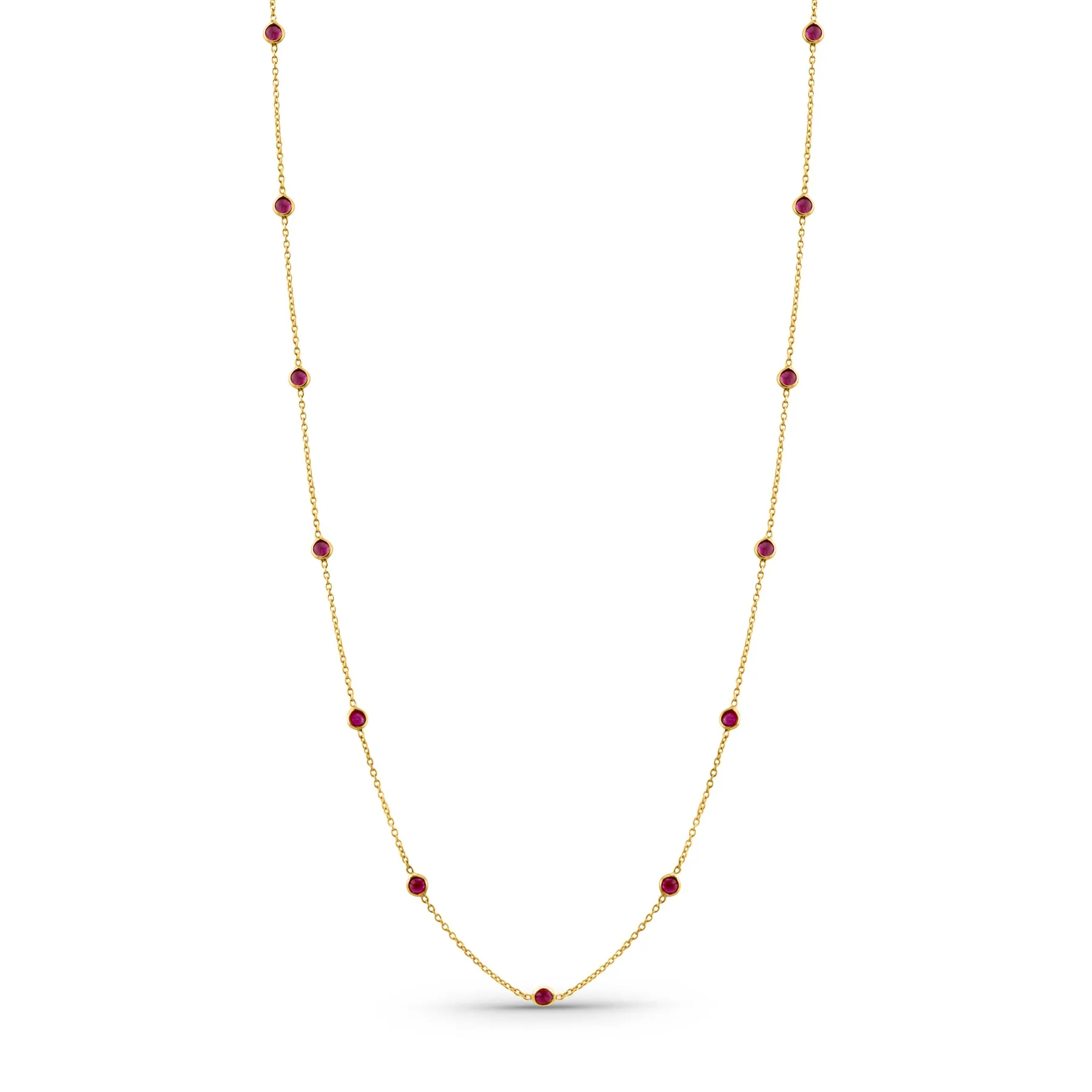 Ruby Round In 18K Yellow Gold Necklace