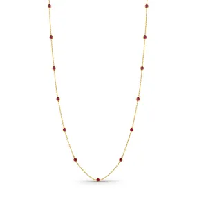 Ruby Round In 18K Yellow Gold Necklace