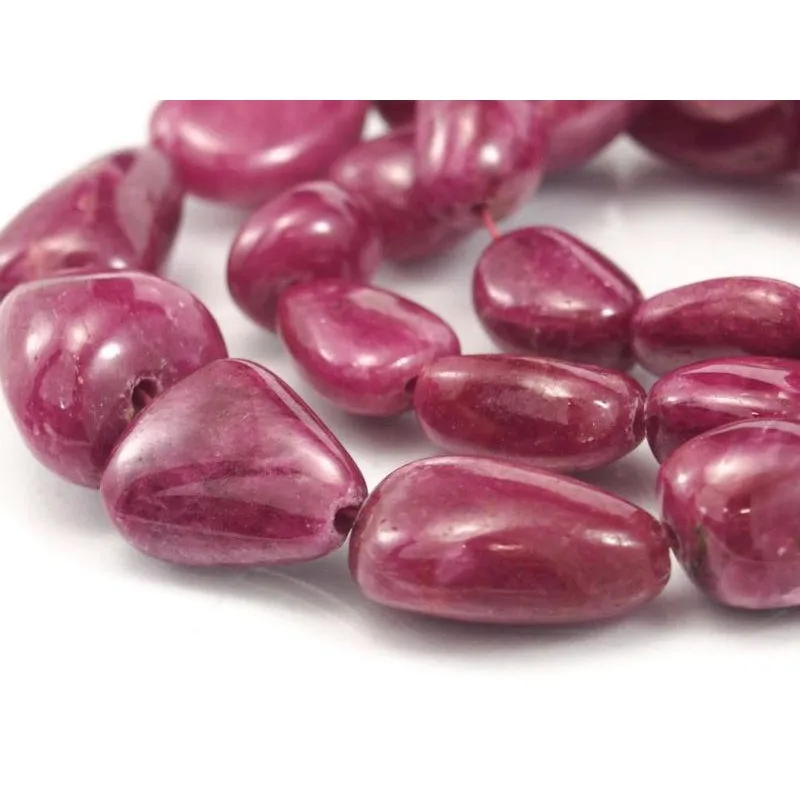 Ruby Smooth Ovals Graduated Strand