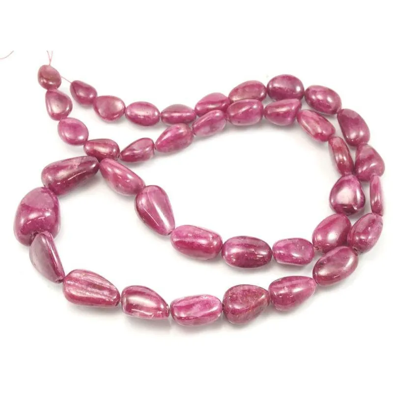 Ruby Smooth Ovals Graduated Strand