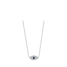 S925 Sterling Silver Devil's Eye Necklace with Zircon Details