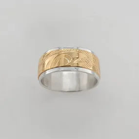 Salmon Silver with Gold Band