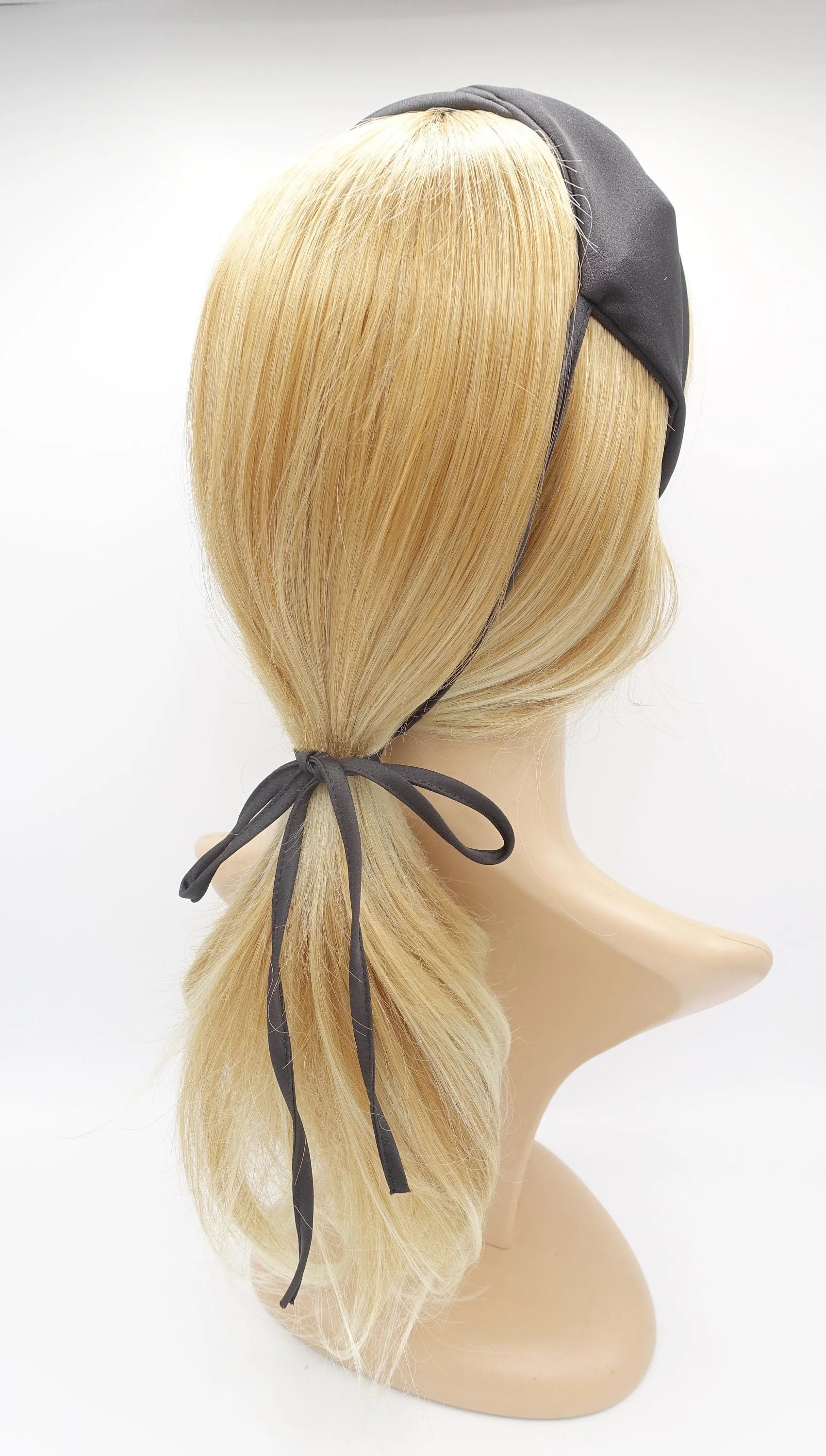 satin headband, tail knot headband for women