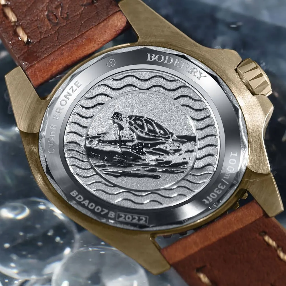 SEATURTLE.OCEAN(BRONZE) - Automatic Bronze Diver Watch | Red