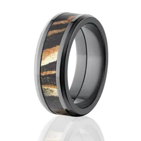 Shadow Grass Black Camo Rings, Black Zirconium Camo