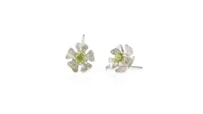 Shell-Bell Designs Small Flower Peridot Earrings