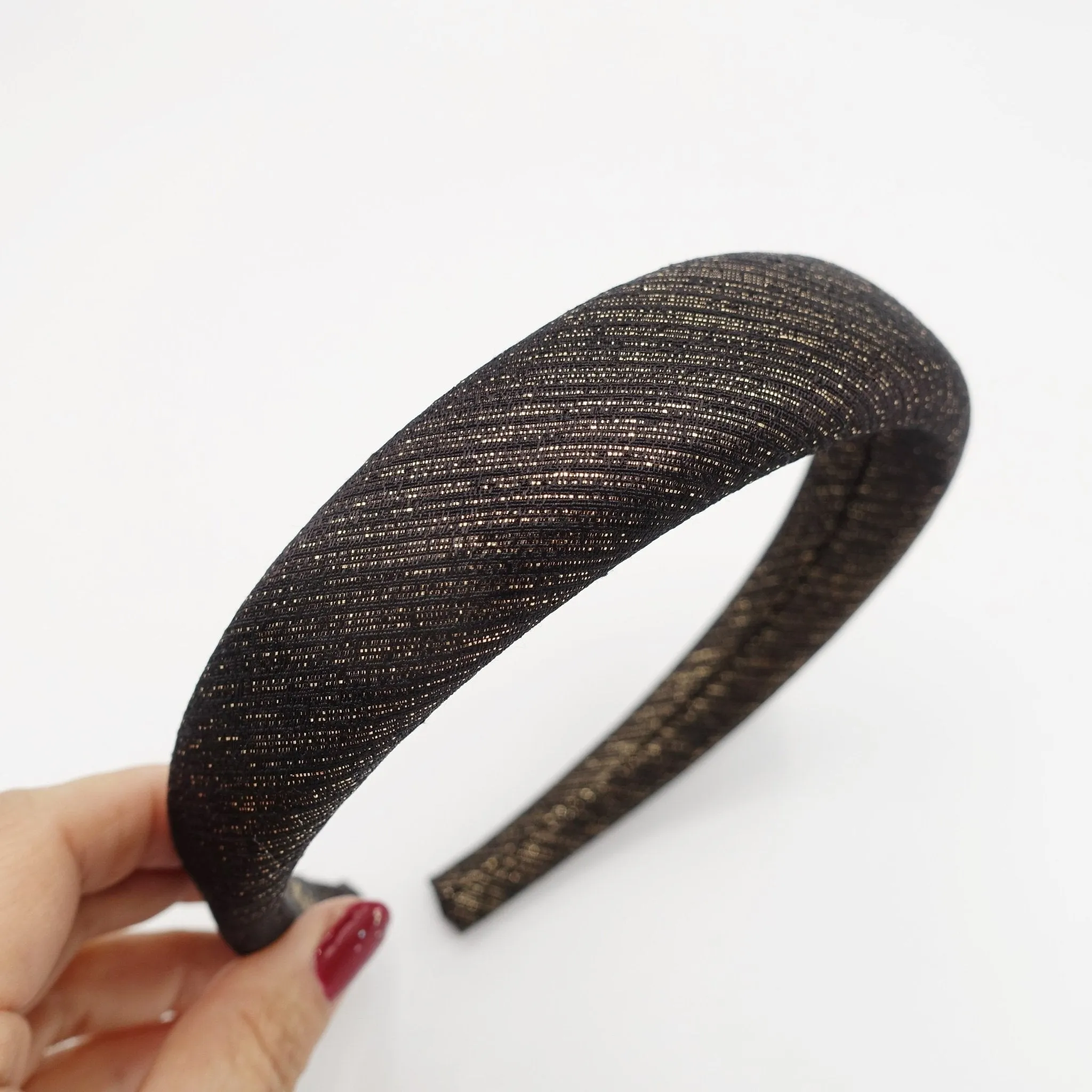 shimmer headband metallic padded hairband stylish hair accessory for women