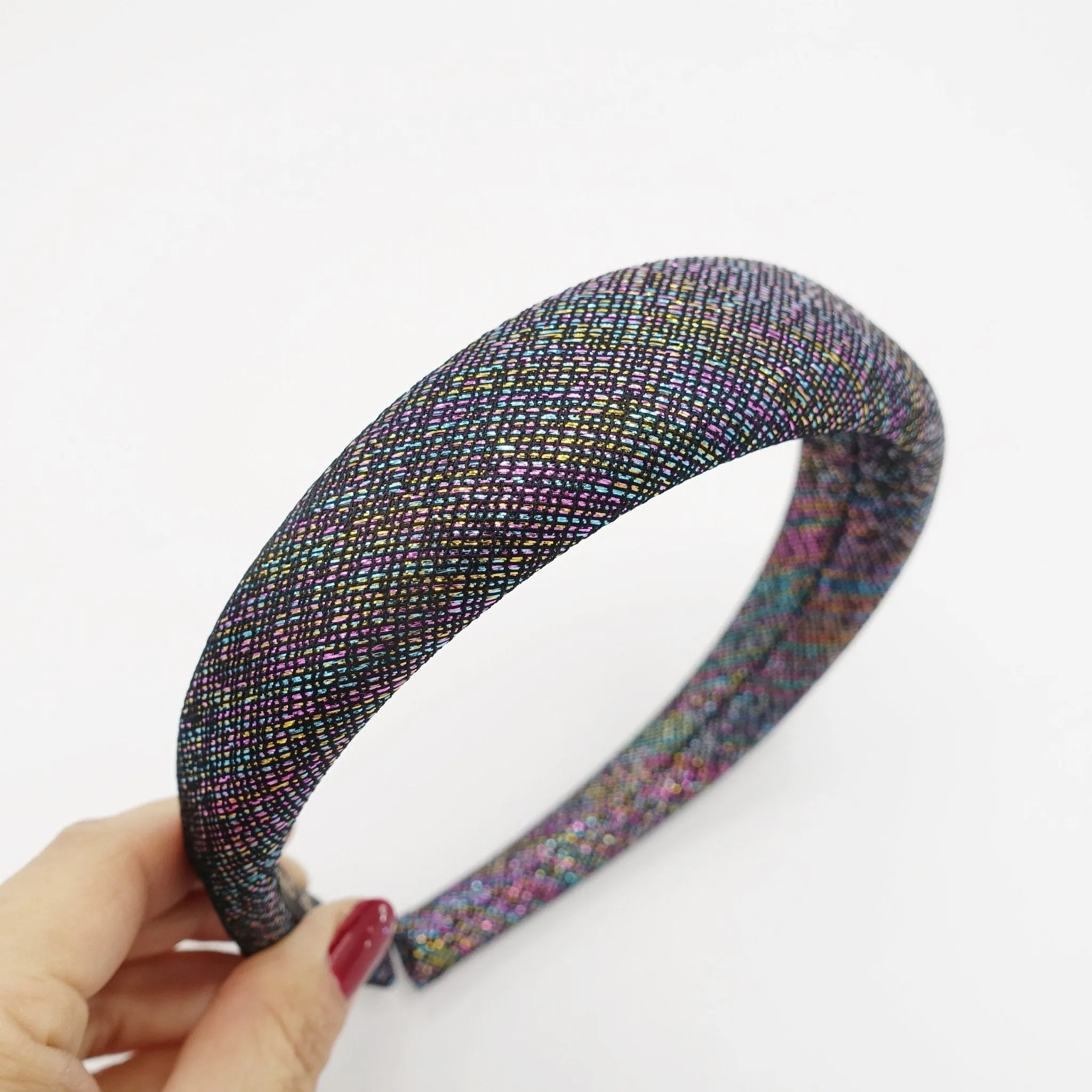 shimmer headband metallic padded hairband stylish hair accessory for women