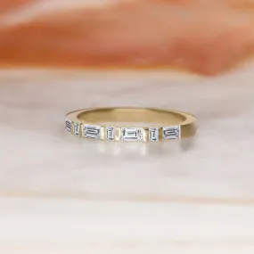 Shooting Star Geometric Natural Baguette Cut cut Diamond Wedding Band