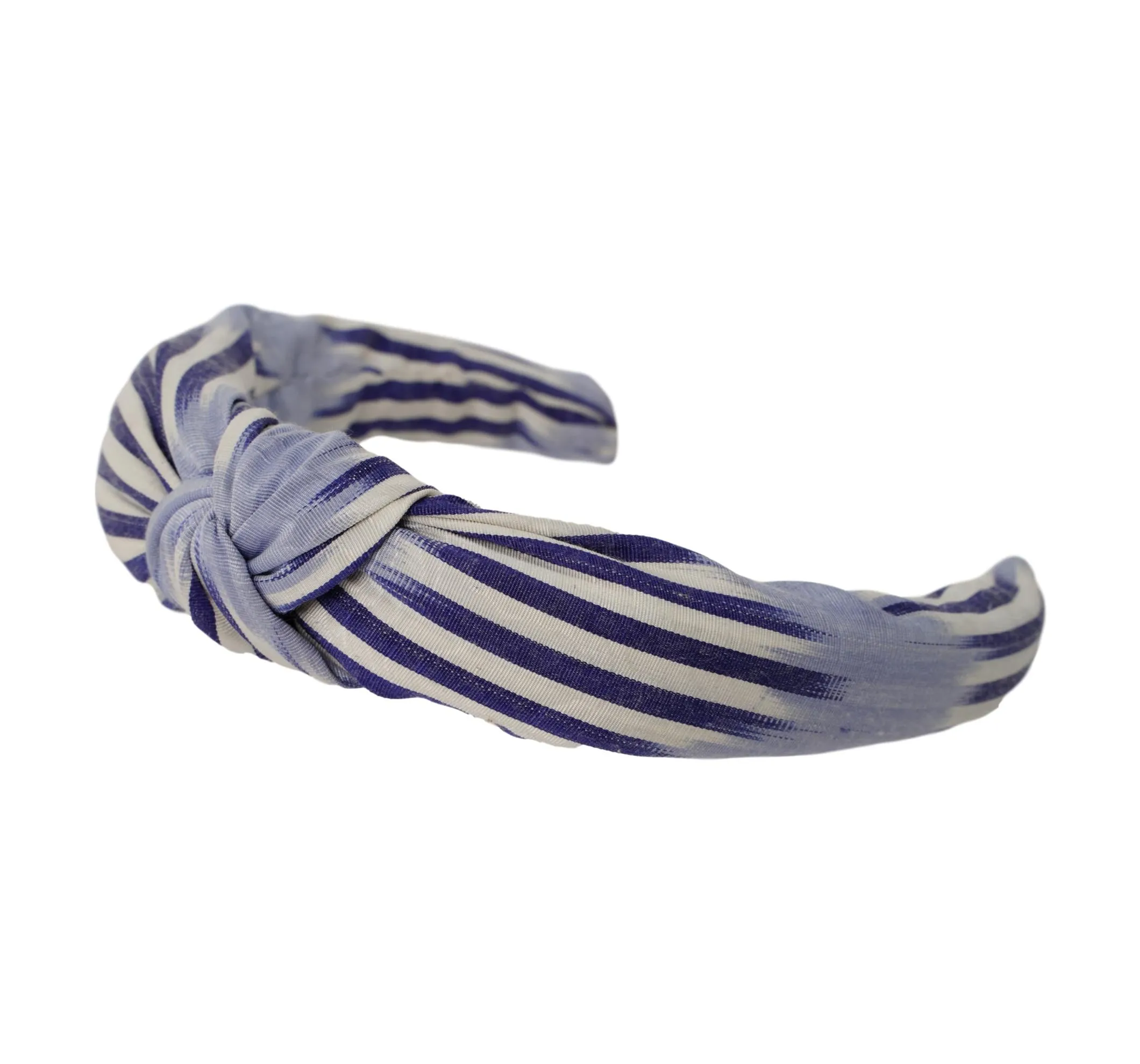 Silk Ikat Headband -Padded & Knotted-  Adelaide  Pattern-  Lilac, Blue