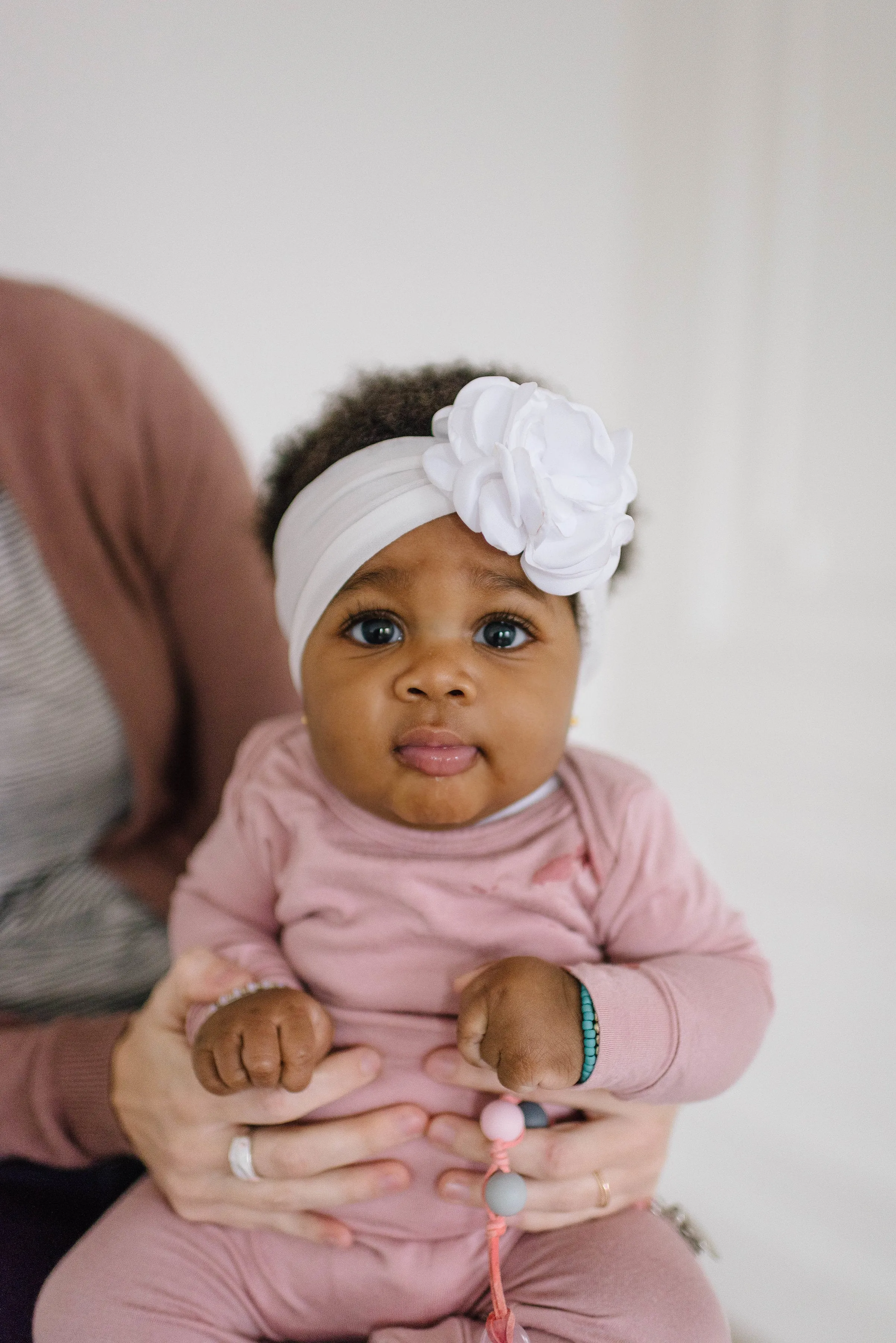 SILK RUFFLE FLOWER HEADBAND: red