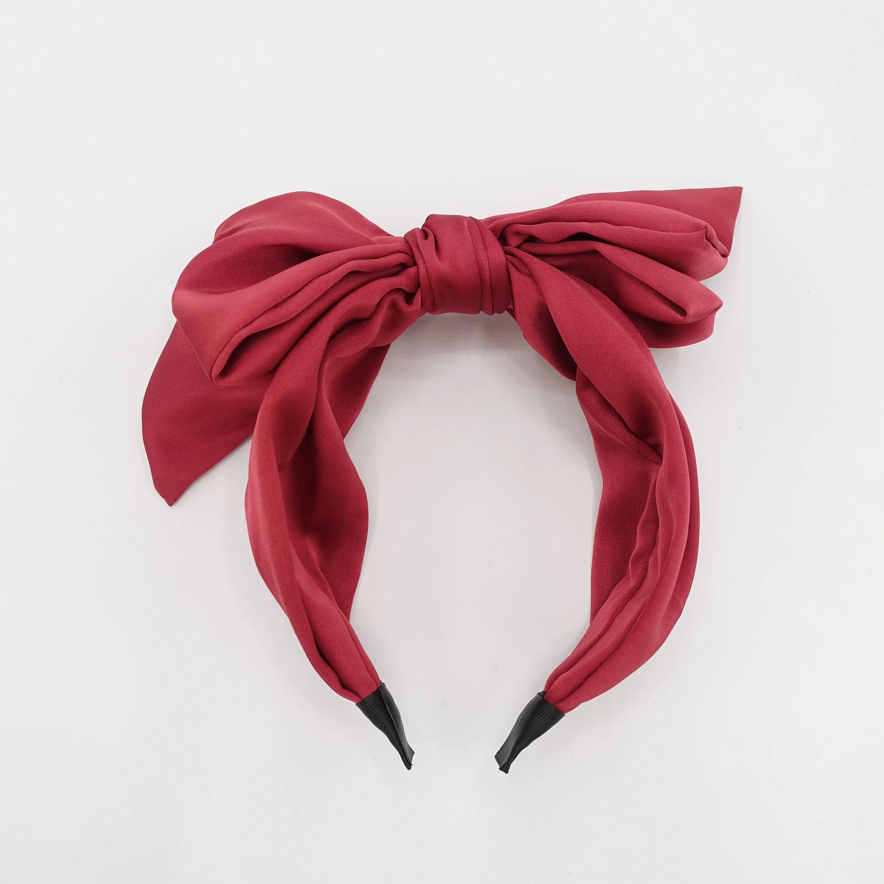 silk satin layered bow knot headband loose droopy hairband for women